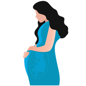 Pregnant woman feeling sad in her third trimester of pregnancy.